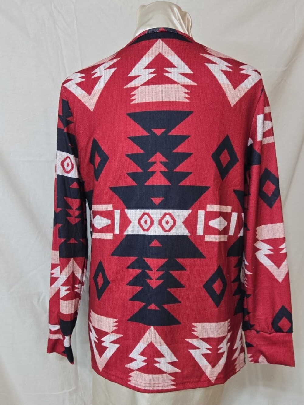Red Aztec Open Cardigan - Picture 4 of 6